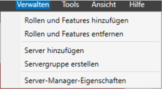 Im Server Manager Verwalten - Rolllen und Features hinzufügen auswählen.