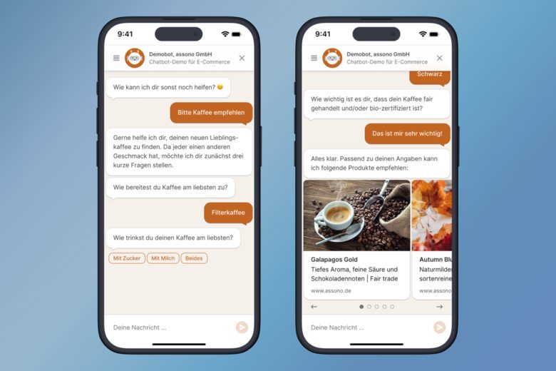 assono KI-Chatbot für E-Commerce: Nehmen Sie Ihren Kunden beim Kauf an die Hand