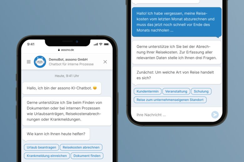 assono KI-Chatbot für interne Prozesse: Anwendungsbereiche von Chatbots für die interne Kommunikation