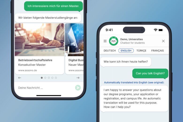 assono KI-Chatbot für Hochschulen und Universitäten: Schnelle und passgenaue Antworten für Studierende dank Künstlicher Intelligenz