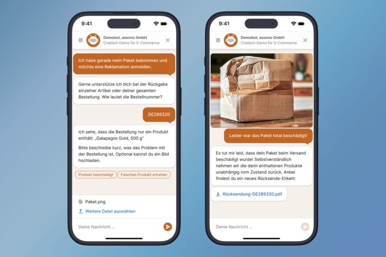 assono KI-Chatbot für E-Commerce: Weitere Features eines Chatbots beim E-Commerce