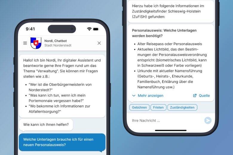 Referenzgeschichte: Stadt Norderstedt und assono KI-Chatbot: Viele Informationen bei minimaler Pflege: „Nordi“ findet selbstständig Antworten in Datenbanken und auf Webseiten