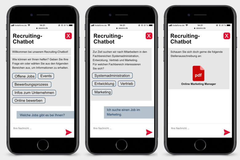 assono Bewerber-Management: Mit einem Chatbot das Bewerbermanagement sinnvoll ergänzen