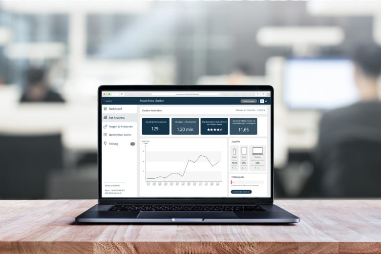 assono AI-Chatbot: Easy to manage: improve your chatbot and analyse conversations in the dashboard